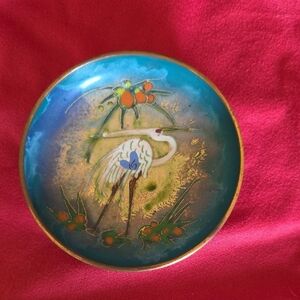 Elegant Blue and Gold Decorative Plate